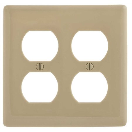 HUBBELL WIRING 2-Gang Duplex Wall Plate - Ivory P82I
